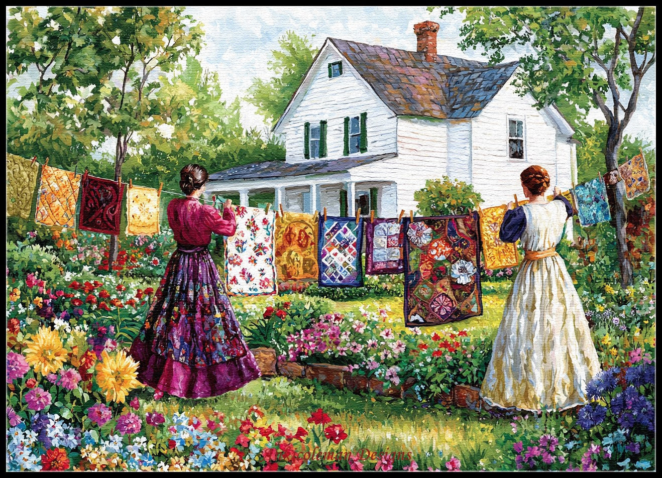 Amish Quilts 1 - Counted Cross Stitch Patterns Embroidery Crafts Needlework DIY Chart DMC Color