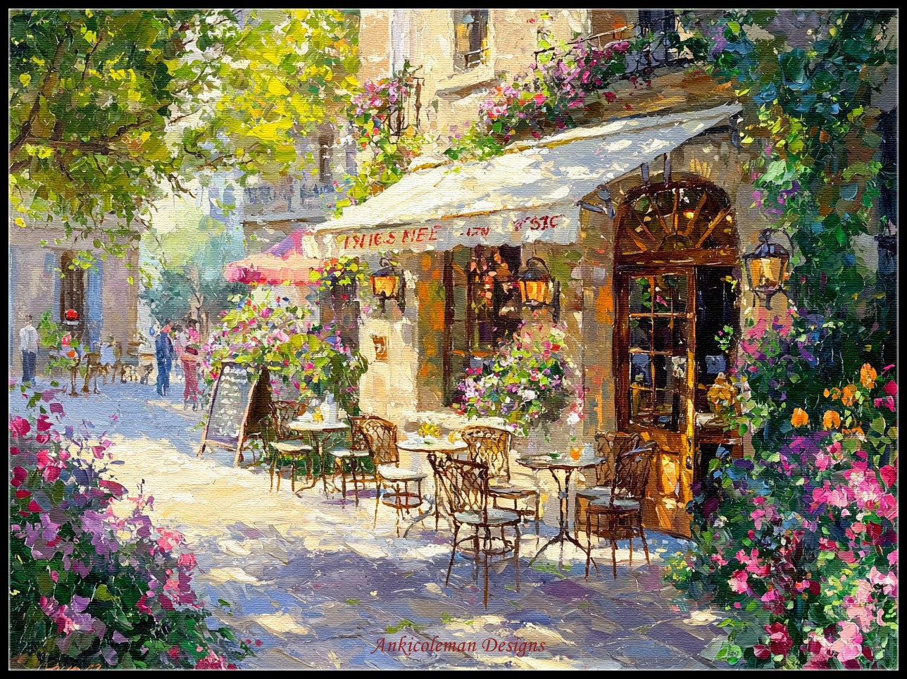 Parisian Pause 1 - Counted Cross Stitch Patterns Embroidery Crafts Needlework DIY Chart DMC Color