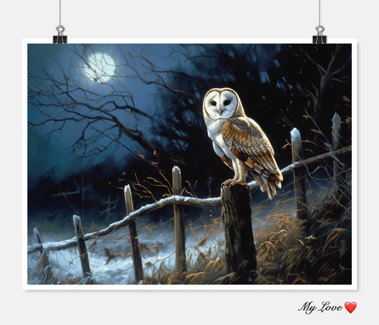 Barn Owl 3  - Counted Cross Stitch Patterns Embroidery Crafts Needlework DIY Chart DMC Color