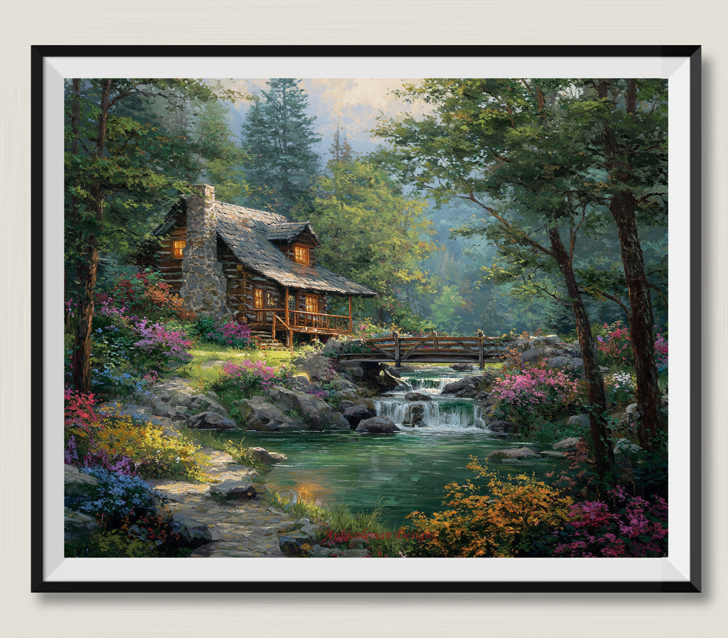 The Cabin Beyond the Bridge 2 - Counted Cross Stitch Patterns Embroidery Crafts Needlework DIY Chart DMC Color