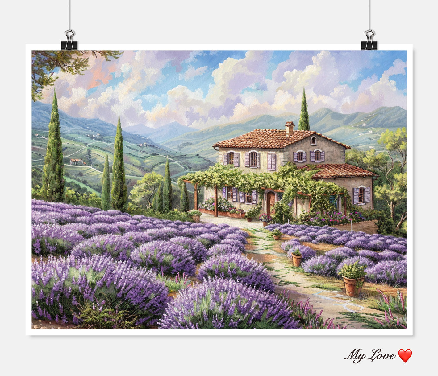 Tuscany Lavender 2  - Counted Cross Stitch Patterns Embroidery Crafts Needlework DIY Chart DMC Color