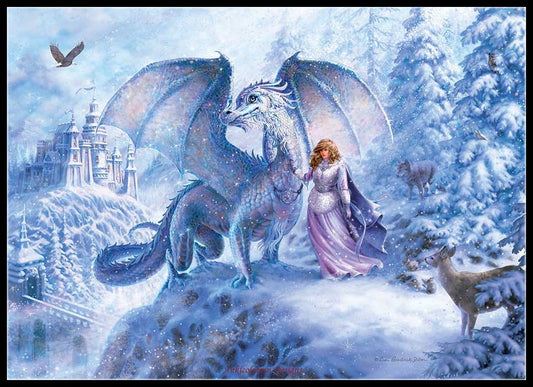 Ice Dragon - Counted Cross Stitch Patterns Embroidery Crafts Needlework DIY Chart DMC Color