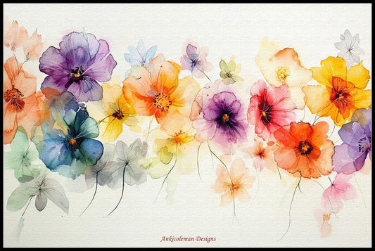 Watercolor Flowers - Counted Cross Stitch Patterns Embroidery Crafts Needlework DIY Chart DMC Color