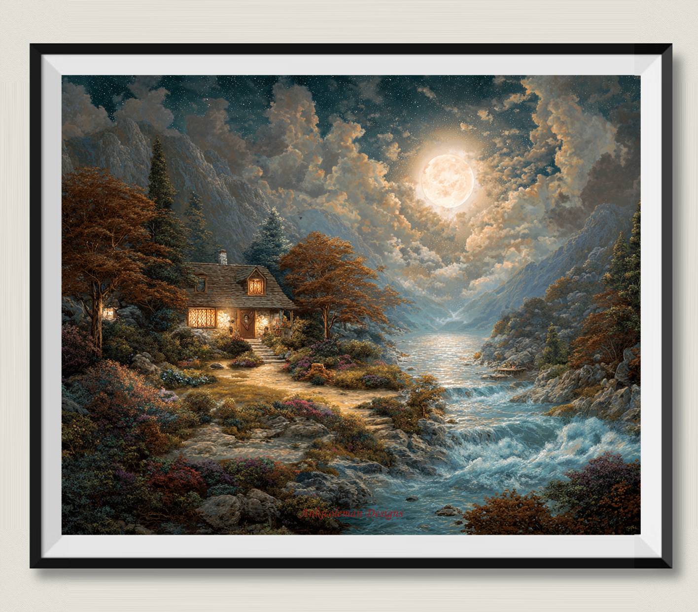 Moonlit Haven 2 - Counted Cross Stitch Patterns Embroidery Crafts Needlework DIY Chart DMC Color