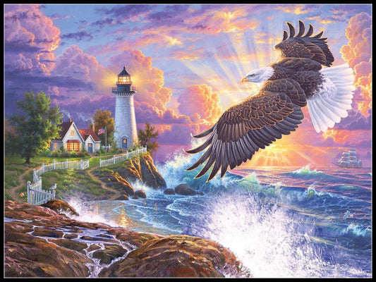 The Guiding Light - Counted Cross Stitch Patterns Embroidery Crafts Needlework DIY Chart DMC Color