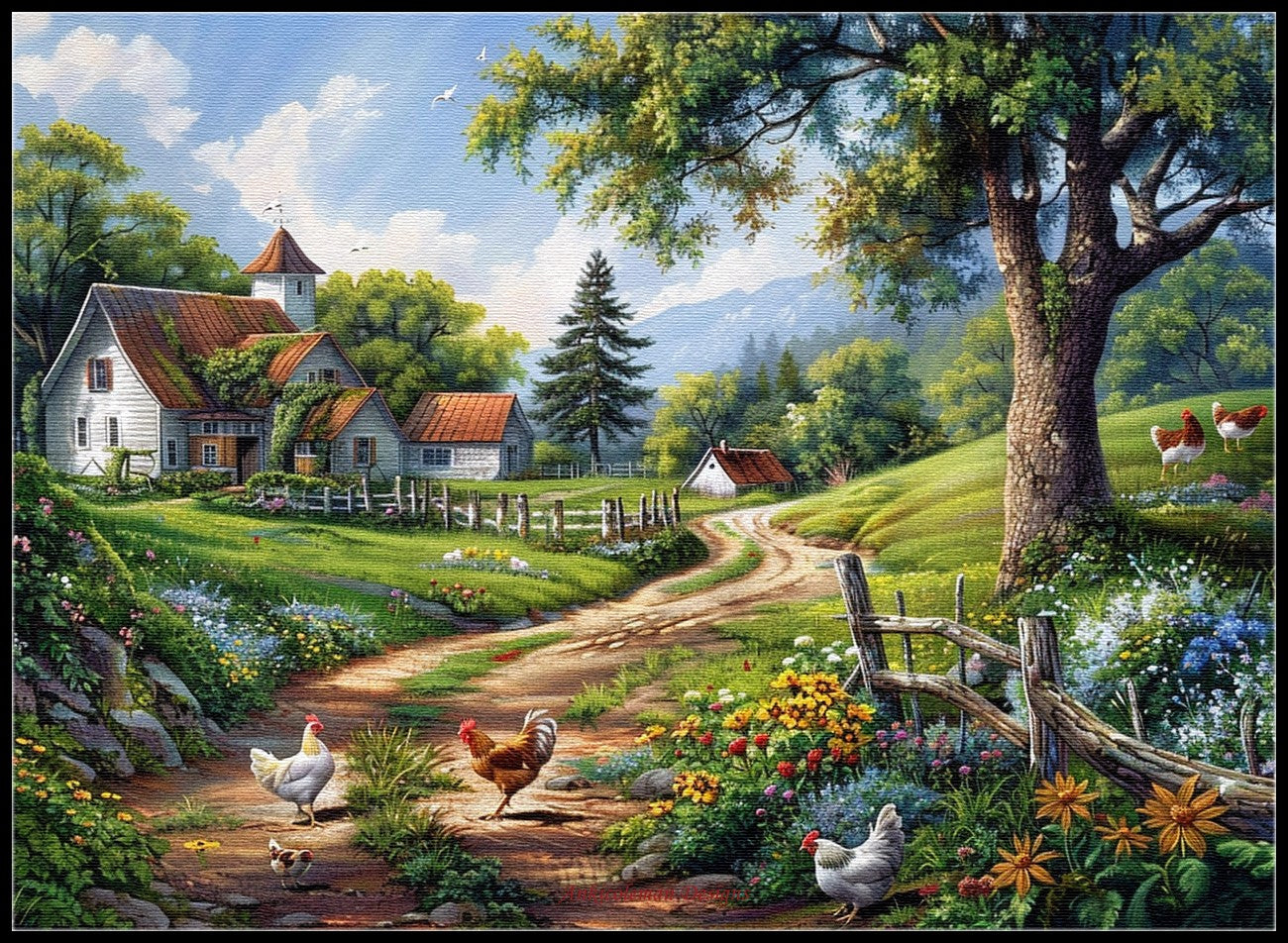 Farm Country - Counted Cross Stitch Patterns Embroidery Crafts Needlework DIY Chart DMC Color