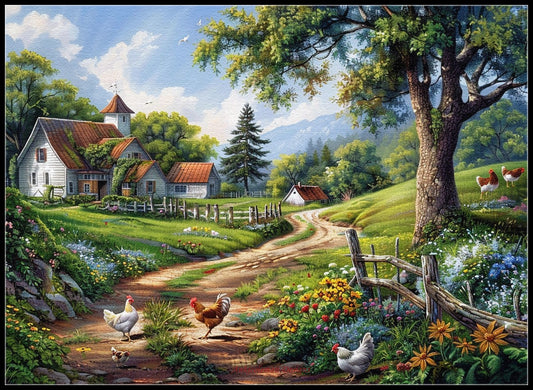 Farm Country - Counted Cross Stitch Patterns Embroidery Crafts Needlework DIY Chart DMC Color