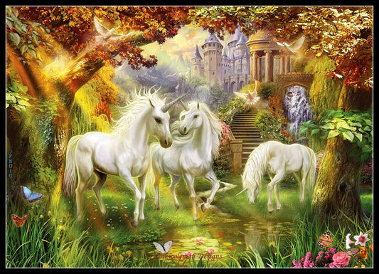 Unicorns 12 - Counted Cross Stitch Patterns Embroidery Crafts Needlework DIY Chart DMC Color