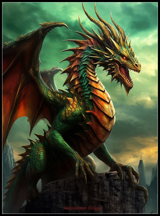 Fantasy Dragon - Counted Cross Stitch Patterns Embroidery Crafts Needlework DIY Chart DMC Color