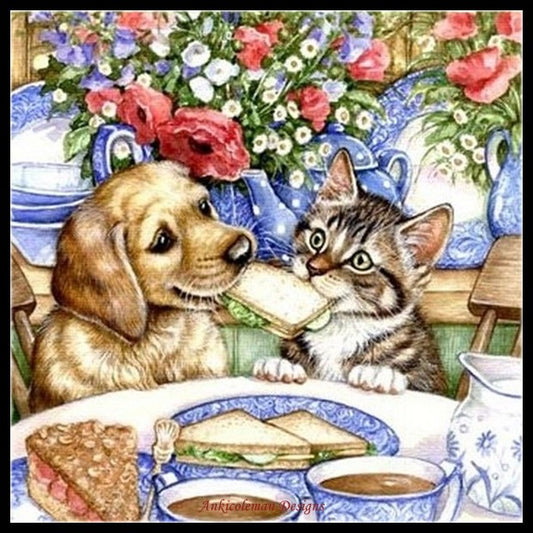 Kitties' World 8 - Counted Cross Stitch Patterns Embroidery Crafts Needlework DIY Chart DMC Color