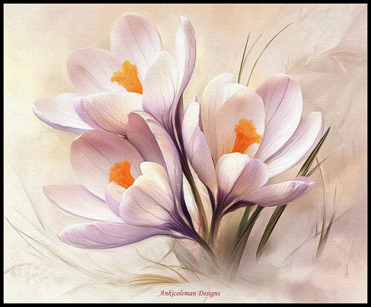 Romantic Crocus - Counted Cross Stitch Patterns Embroidery Crafts Needlework DIY Chart DMC Color