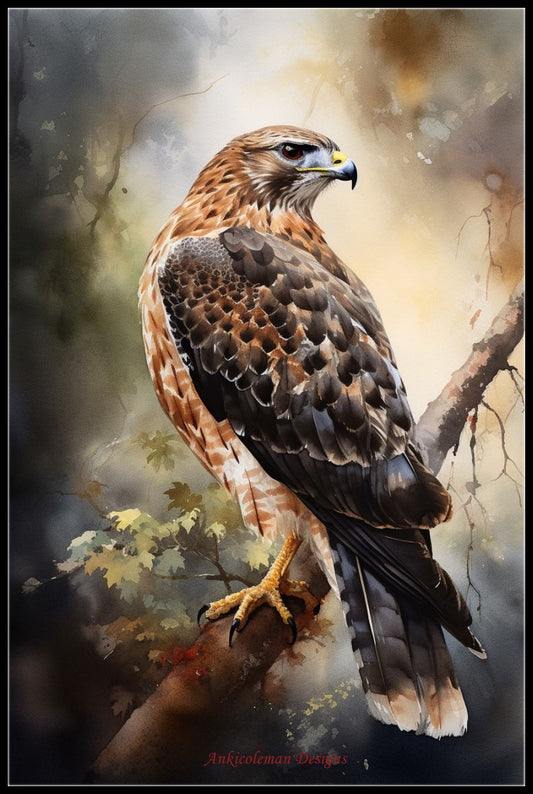 A Hawk - Counted Cross Stitch Patterns Embroidery Crafts Needlework DIY Chart DMC Color