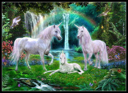 Unicorns 3 - Counted Cross Stitch Patterns Embroidery Crafts Needlework DIY Chart DMC Color