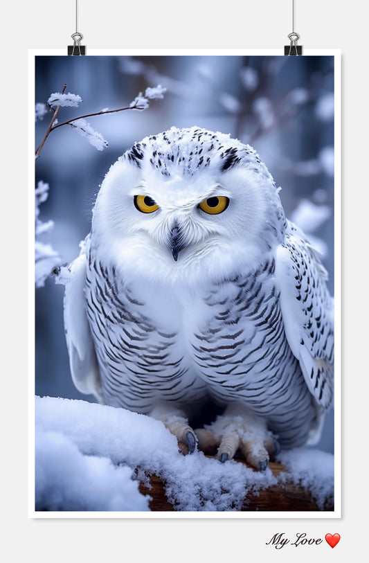 Cool Snow Owl - Counted Cross Stitch Patterns Embroidery Crafts Needlework DIY Chart DMC Color