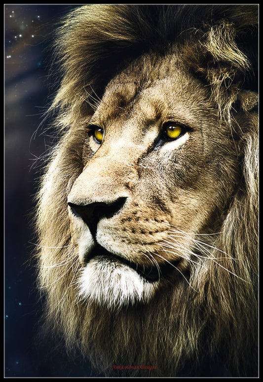 Lions Portrait - Counted Cross Stitch Patterns Embroidery Crafts Needlework DIY Chart DMC Color