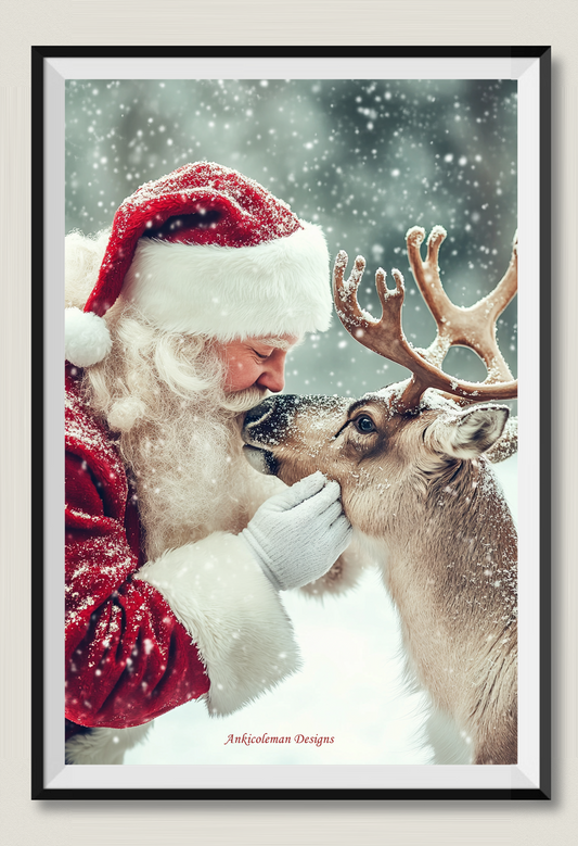 Santa's Reindeer 2 - Counted Cross Stitch Patterns Embroidery Crafts Needlework DIY Chart DMC Color