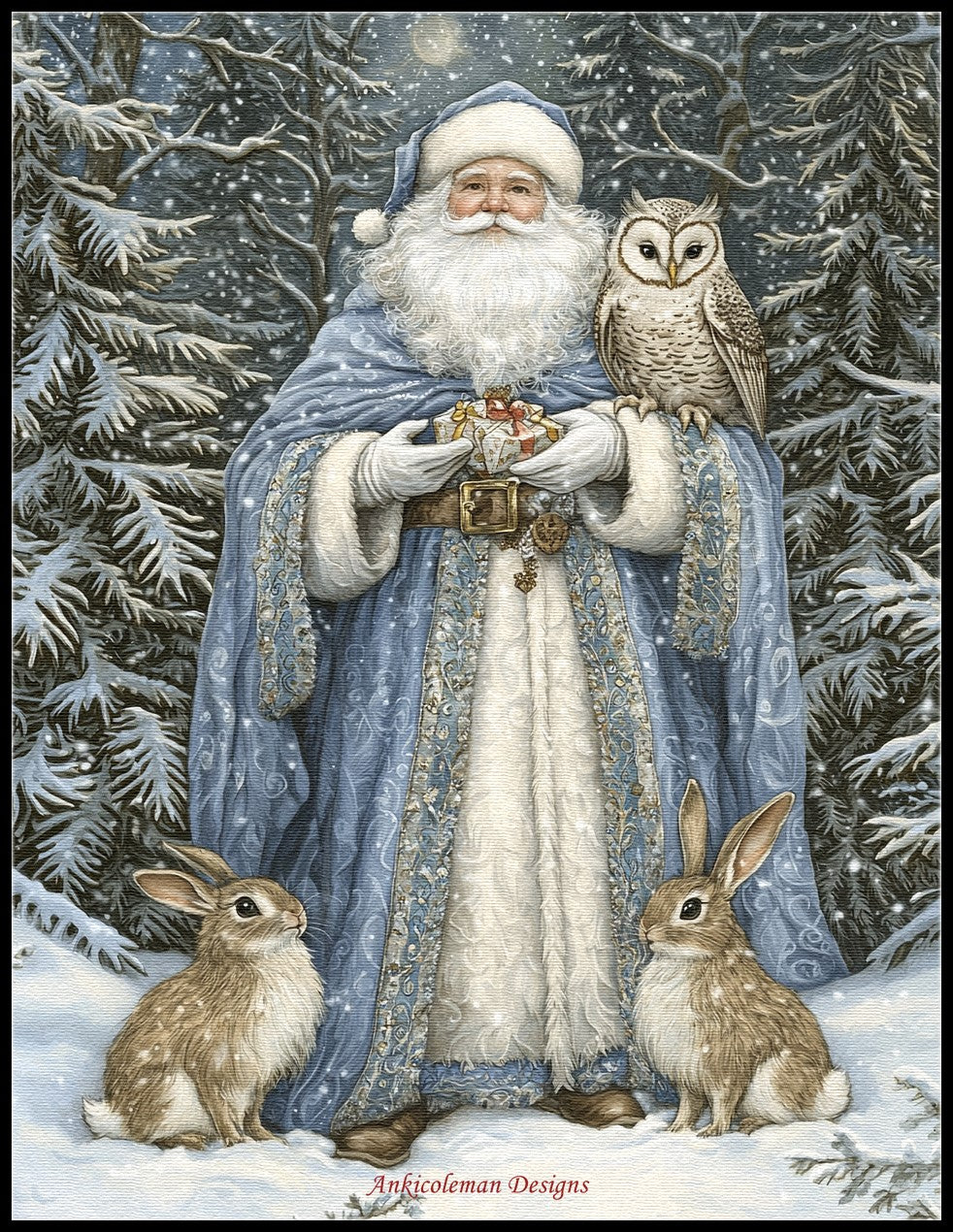 Arctic Santa Claus 18 - Counted Cross Stitch Patterns Embroidery Crafts Needlework DIY Chart DMC Color
