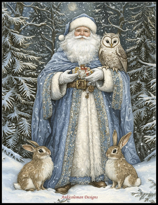 Arctic Santa Claus 18 - Counted Cross Stitch Patterns Embroidery Crafts Needlework DIY Chart DMC Color