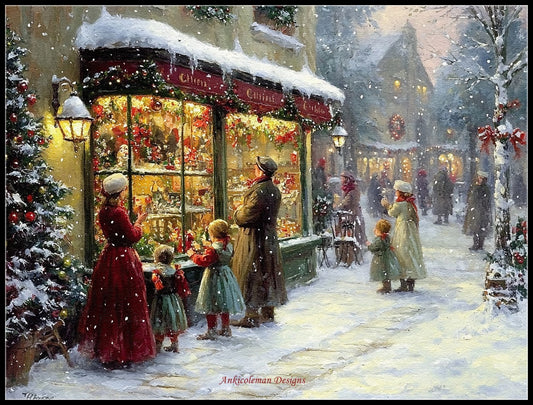 Victorian Christmas Wishes  - Counted Cross Stitch Patterns Embroidery Crafts Needlework DIY Chart DMC Color