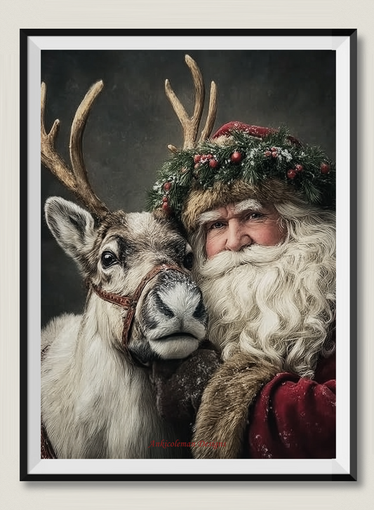 Santa’s Reindeer - Counted Cross Stitch Patterns Embroidery Crafts Needlework DIY Chart DMC Color