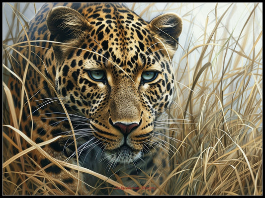 Hunting in Grass 1 - Counted Cross Stitch Patterns Embroidery Crafts Needlework DIY Chart DMC Color