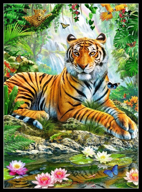Tiger Collection 12 - Counted Cross Stitch Patterns Embroidery Crafts Needlework DIY Chart DMC Color