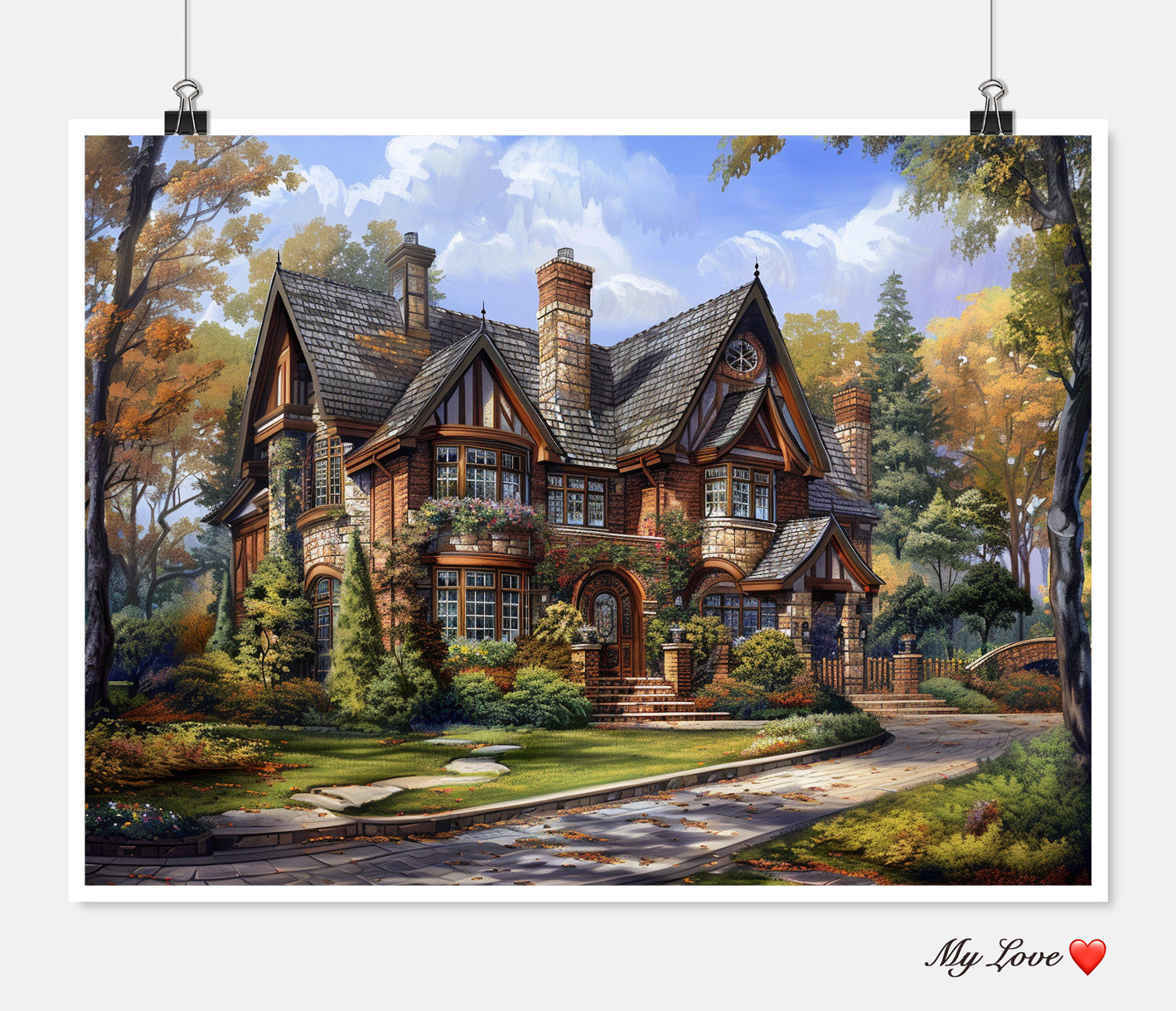 Country Residence - Counted Cross Stitch Patterns Embroidery Crafts Needlework DIY Chart DMC Color