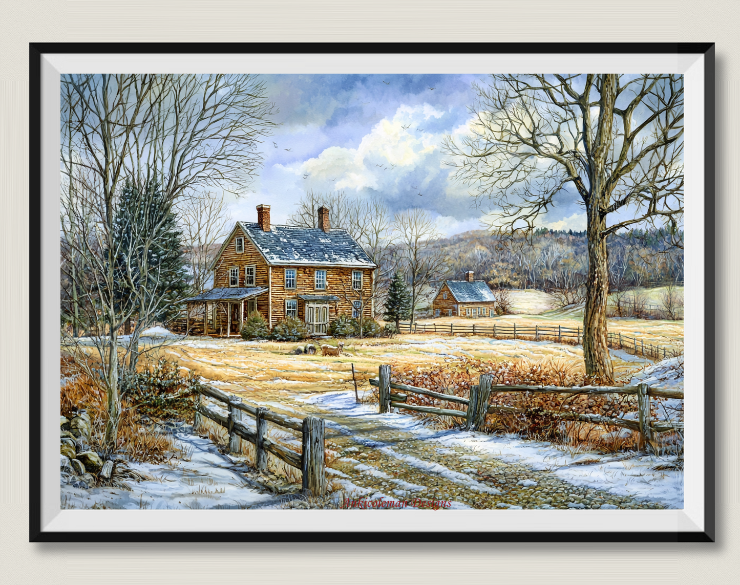 Vermont Farm in Early Spring - Counted Cross Stitch Patterns Embroidery Crafts Needlework DIY Chart DMC Color