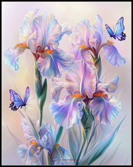 Ethereal Irises 2 - Counted Cross Stitch Patterns Embroidery Crafts Needlework DIY Chart DMC Color