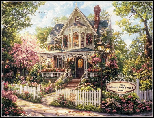 Garden Cottage 3 - Counted Cross Stitch Patterns Embroidery Crafts Needlework DIY Chart DMC Color