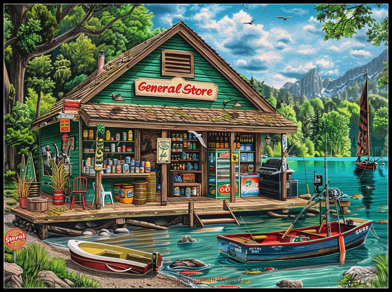General Store 2 - Counted Cross Stitch Patterns Embroidery Crafts Needlework DIY Chart DMC Color