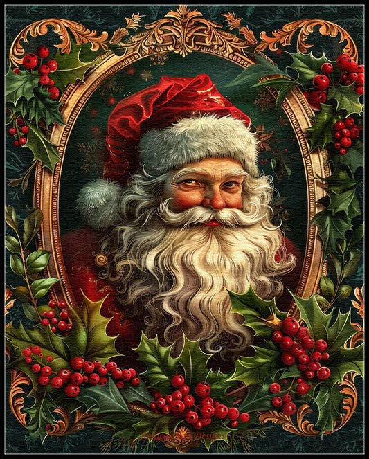 Vintage Santa Claus - Counted Cross Stitch Patterns Embroidery Crafts Needlework DIY Chart DMC Color