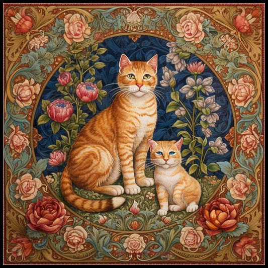 Deco Cats - Counted Cross Stitch Patterns Embroidery Crafts Needlework DIY Chart DMC Color