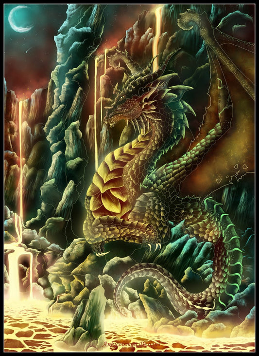 Dragon's Magma - Counted Cross Stitch Patterns Embroidery Crafts Needlework DIY Chart DMC Color