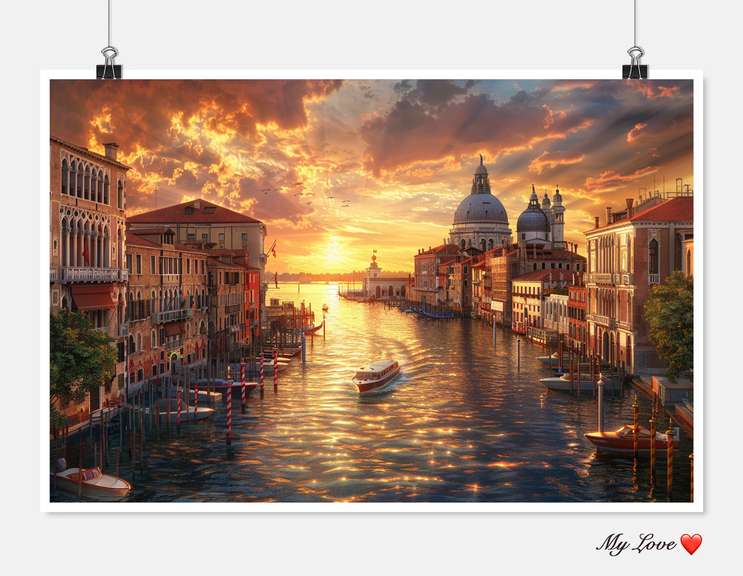 Sunset in Venice 2 - Counted Cross Stitch Patterns Embroidery Crafts Needlework DIY Chart DMC Color