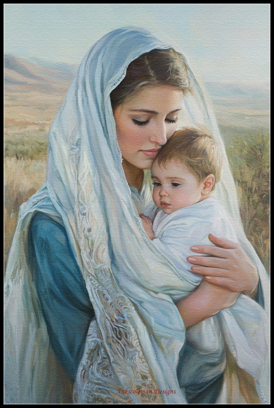 Mary Baby Jesus 1 - Counted Cross Stitch Patterns Embroidery Crafts Needlework DIY Chart DMC Color