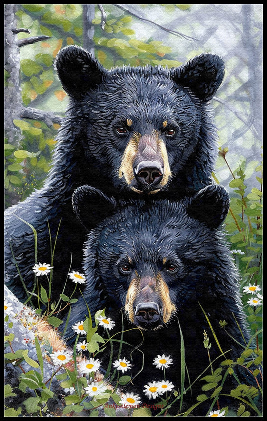 Black Bear Lookout - Counted Cross Stitch Patterns Embroidery Crafts Needlework DIY Chart DMC Color