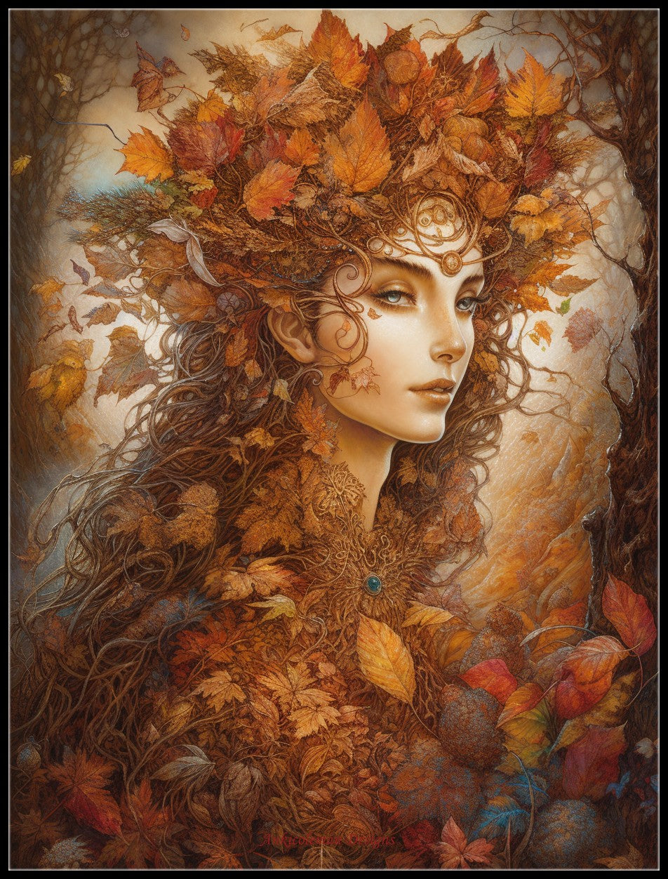 Autumn Princess - Counted Cross Stitch Patterns Embroidery Crafts Needlework DIY Chart DMC Color