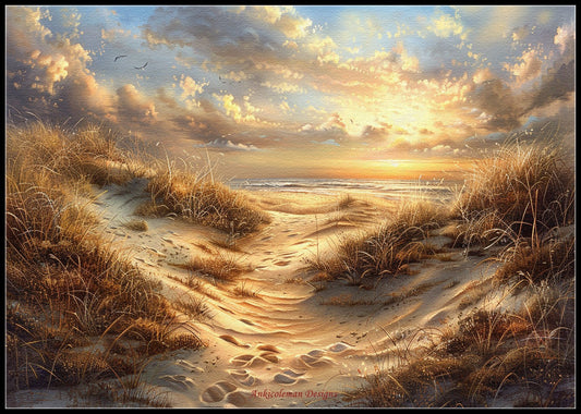 Golden Dunes - Counted Cross Stitch Patterns Embroidery Crafts Needlework DIY Chart DMC Color