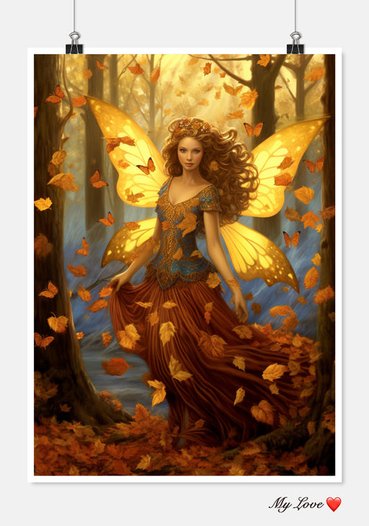 Fall Fairy 2 - Counted Cross Stitch Patterns Embroidery Crafts Needlework DIY Chart DMC Color