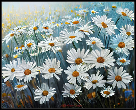 Wild Daisy 2 - Counted Cross Stitch Patterns Embroidery Crafts Needlework DIY Chart DMC Color