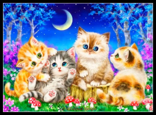 Moonlight Picnic - Counted Cross Stitch Patterns Embroidery Crafts Needlework DIY Chart DMC Color