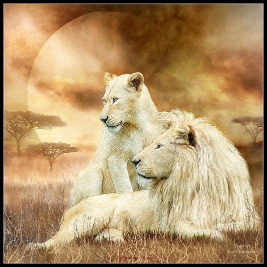 Lion Family 4 - Counted Cross Stitch Patterns Embroidery Crafts Needlework DIY Chart DMC Color