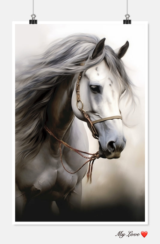 Andalusian Horse 2 - Counted Cross Stitch Patterns Embroidery Crafts Needlework DIY Chart DMC Color