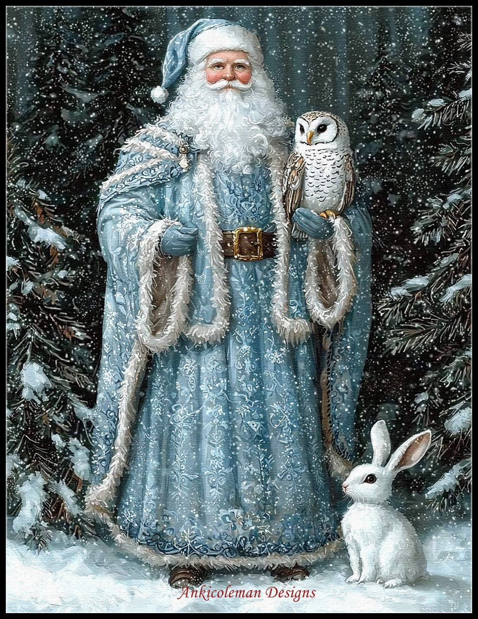 Arctic Santa Claus 15 - Counted Cross Stitch Patterns Embroidery Crafts Needlework DIY Chart DMC Color
