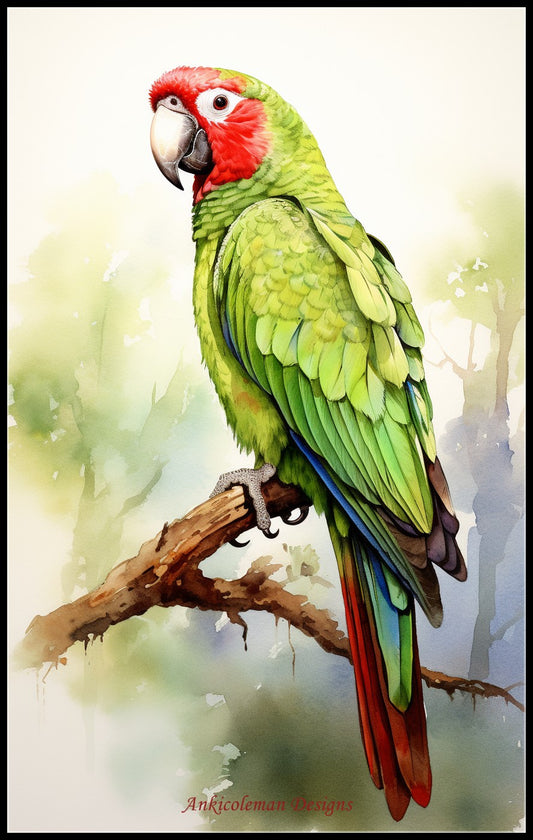 Thick-billed Parrot - Counted Cross Stitch Patterns Embroidery Crafts Needlework DIY Chart DMC Color