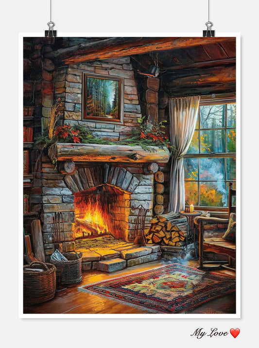 Cozy Flames - Counted Cross Stitch Patterns Embroidery Crafts Needlework DIY Chart DMC Color