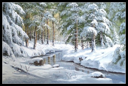 Russian Snow Scene 4 - Counted Cross Stitch Patterns Embroidery Crafts Needlework DIY Chart DMC Color