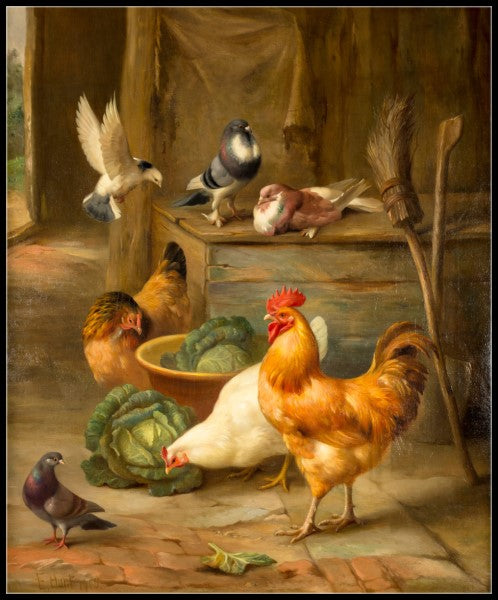 Farmyard Chickens 1-7 - Counted Cross Stitch Patterns Embroidery Crafts Needlework DIY Chart DMC Color