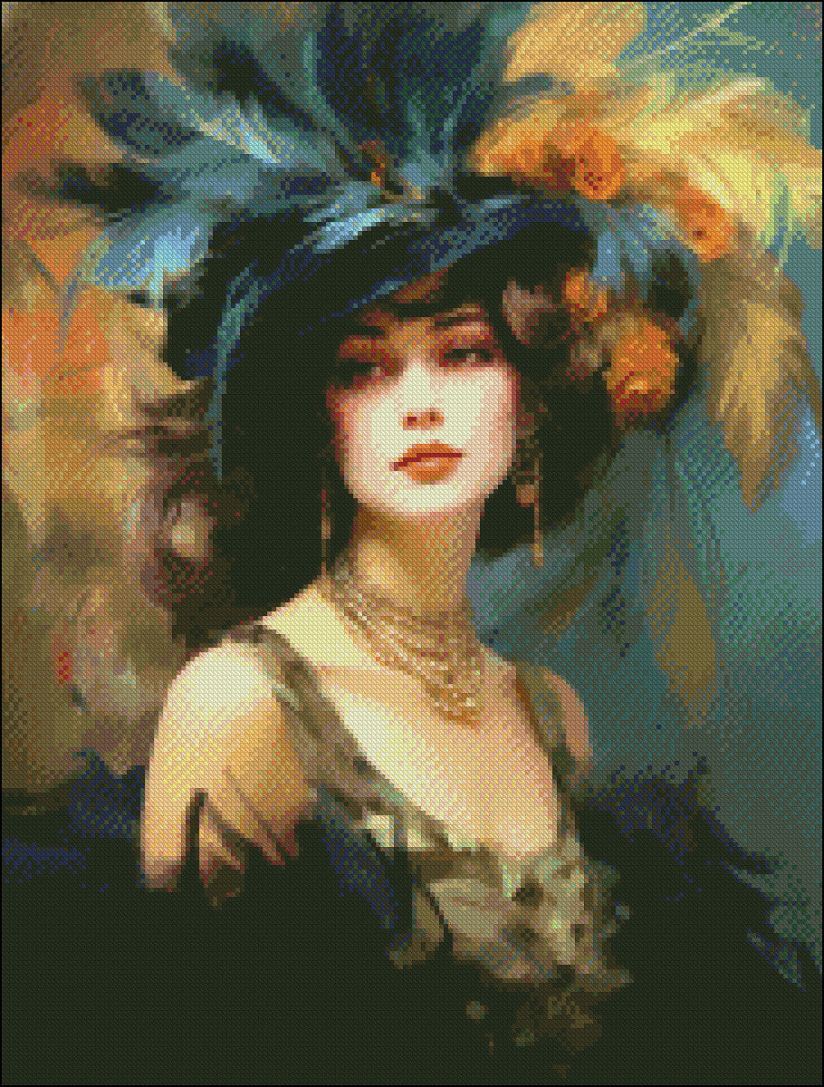 Elegant Lady 2 - Counted Cross Stitch Patterns Embroidery Crafts Needlework DIY Chart DMC Color